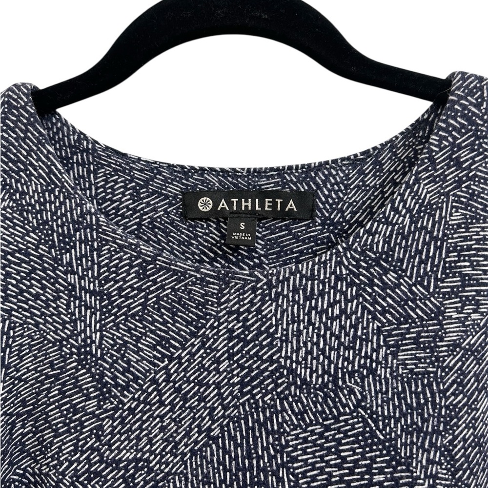 Athleta Santorini Navy and White Textured Casual Dress Size Small EUC - Picture 3 of 9